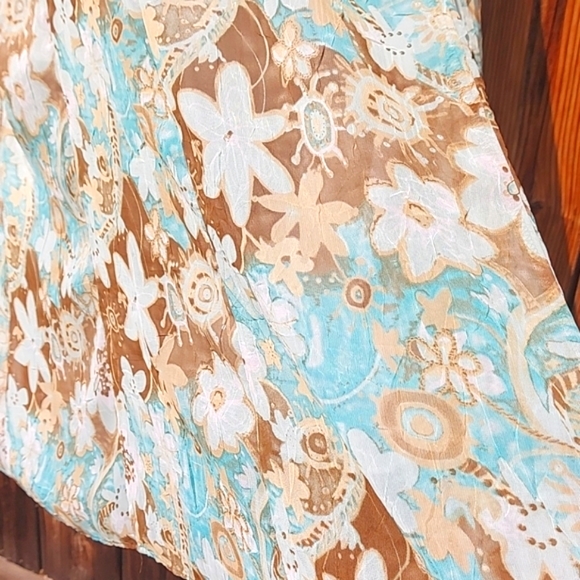 TanJay Teal floral midi skirt - Picture 4 of 8